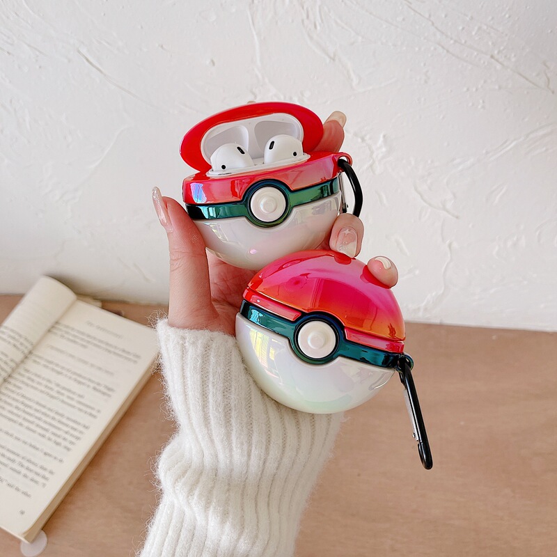 Electroplated Pokémon Ball AirPods Pro3 Apple Bluetooth Earphone Case 1/2/4 Generation Pokémon Protective Cover Suitable