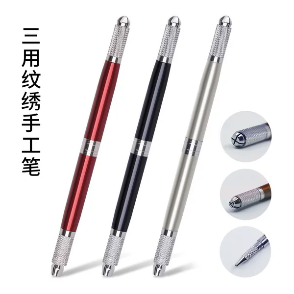 Three-in-one manual tattoo pen for eyebrow shading, eyebrow embroidery, and tattooing tools and supplies, eyebrow shading tool for foreign trade