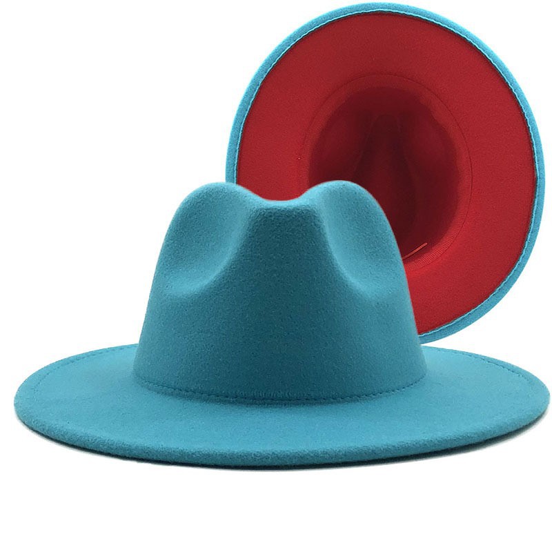 Fashion New Solid Color Woolen Top Double-sided Color Matching Felt Hat Wholesale display picture 3