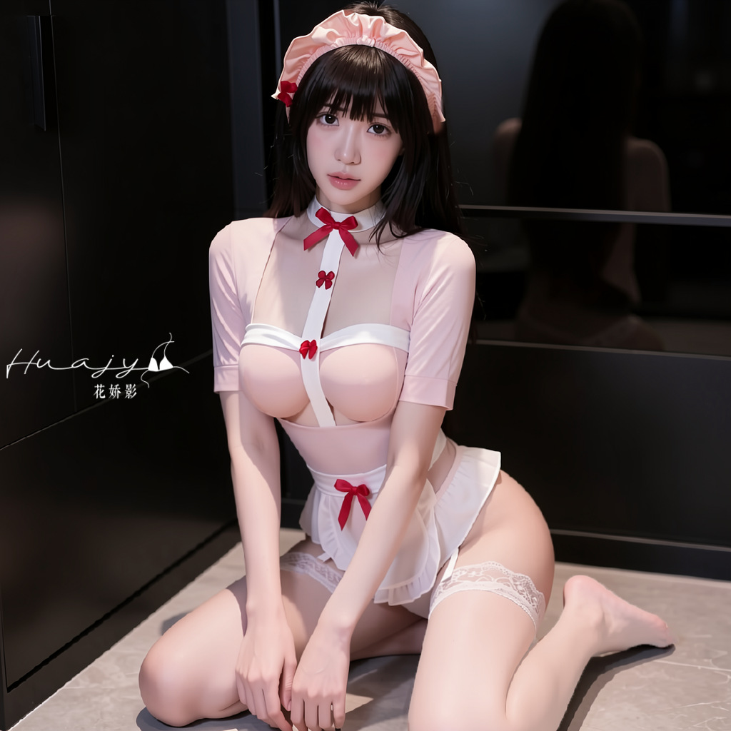 Hua Jiaoying cute and sweet nurse uniform COS suit female bow apron cosplay costume sexy underwear
