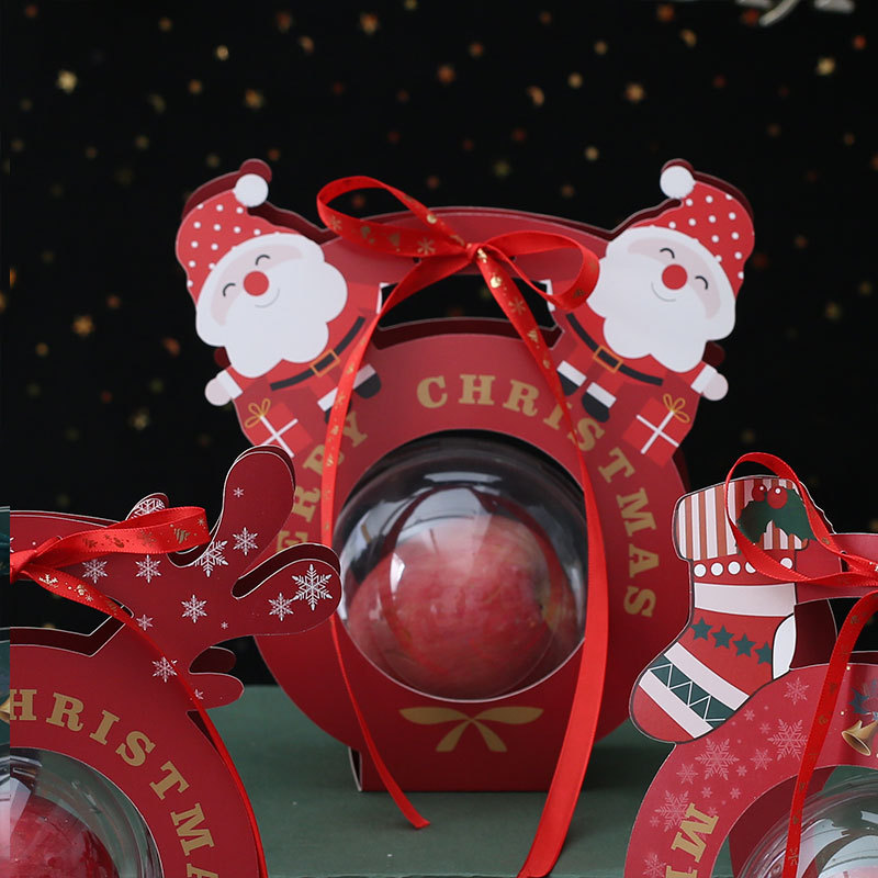 クリスマスアップルボックスクリスマスイブ子供のクリスマスフルーツ包装箱透明ポータブルギフトギフトボックスギフトバッグ|undefined