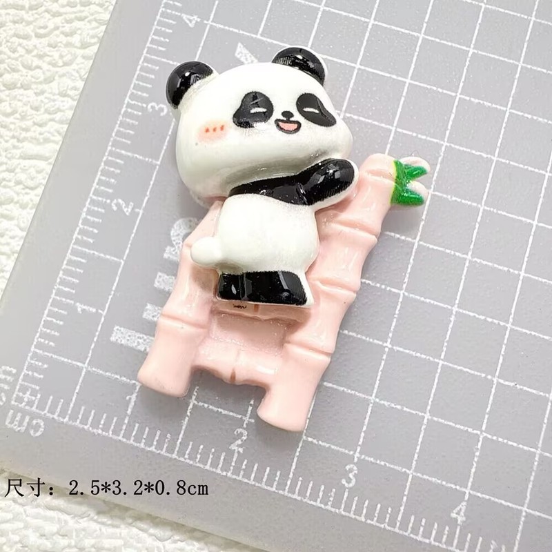 漫画竹パンダ樹脂アクセサリー diy 水カップ収納ボックス携帯電話ケース穴キーホルダー電気自動車材料|undefined