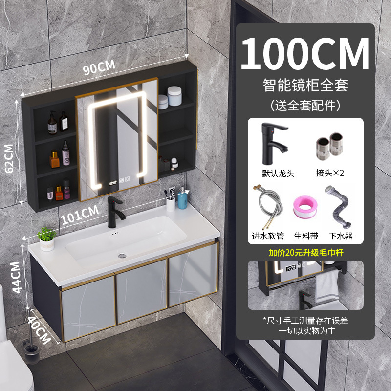 Pequeño apartamento ultra estrecho gabinete de baño mesa de lavado de aluminio espacio 40 lado ancho lavabo baño traje estrecho largo lavabo