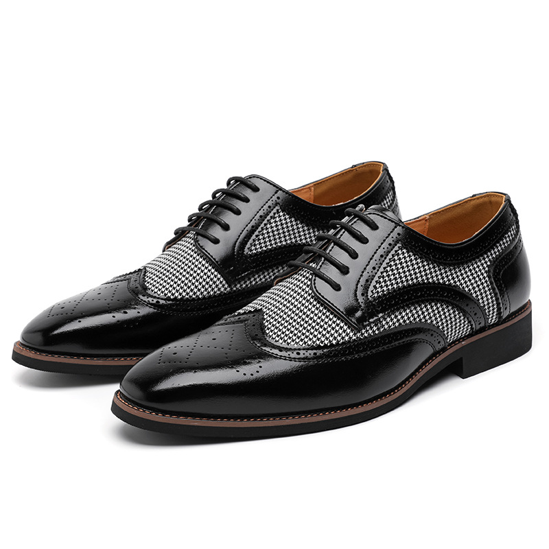 Zapatos de hombre transfronterizos 48 tallas grandes nuevos zapatos de cuero casuales moda estilo británico zapatos de cuero tallados Bullock zapatos de boda bajos