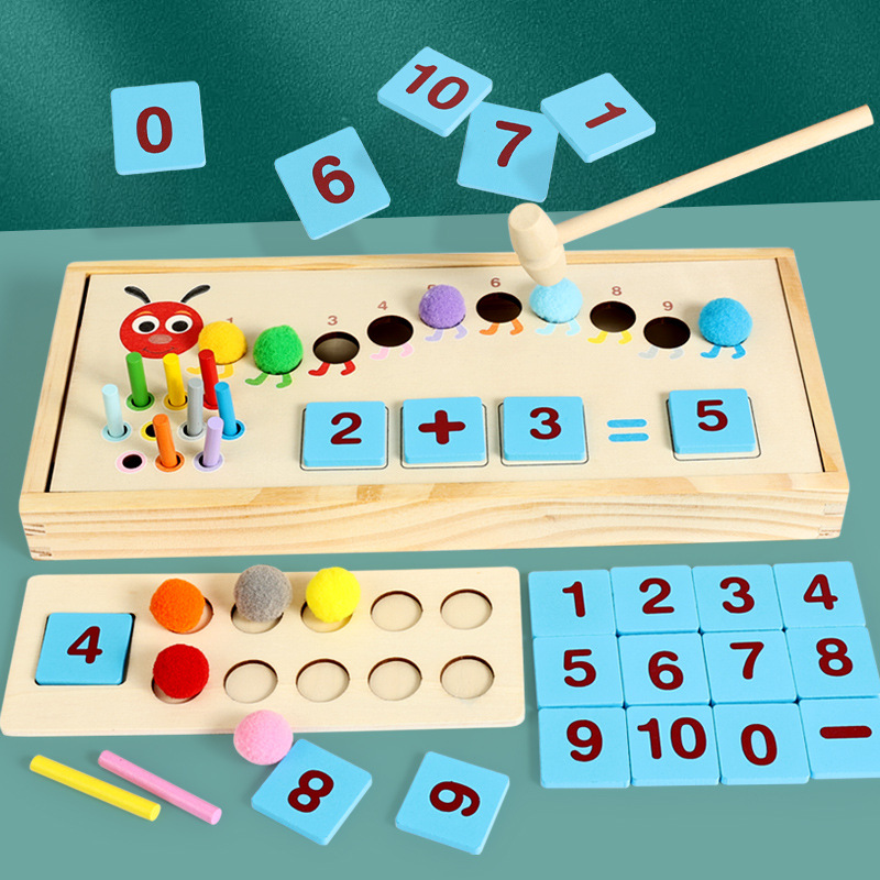 Tablero logarítmica multifuncional Tablero de dibujo Tool de enseñanza Montessori Jardín de infantes Juguetes de educación temprana para bebés Juego de rompecabezas Cognición de formas
