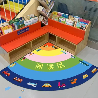 Avtomobil döşəmə paspasları Fan-Shaped Cartoon Early Education Center - transportation-sector-radius-80-80cm