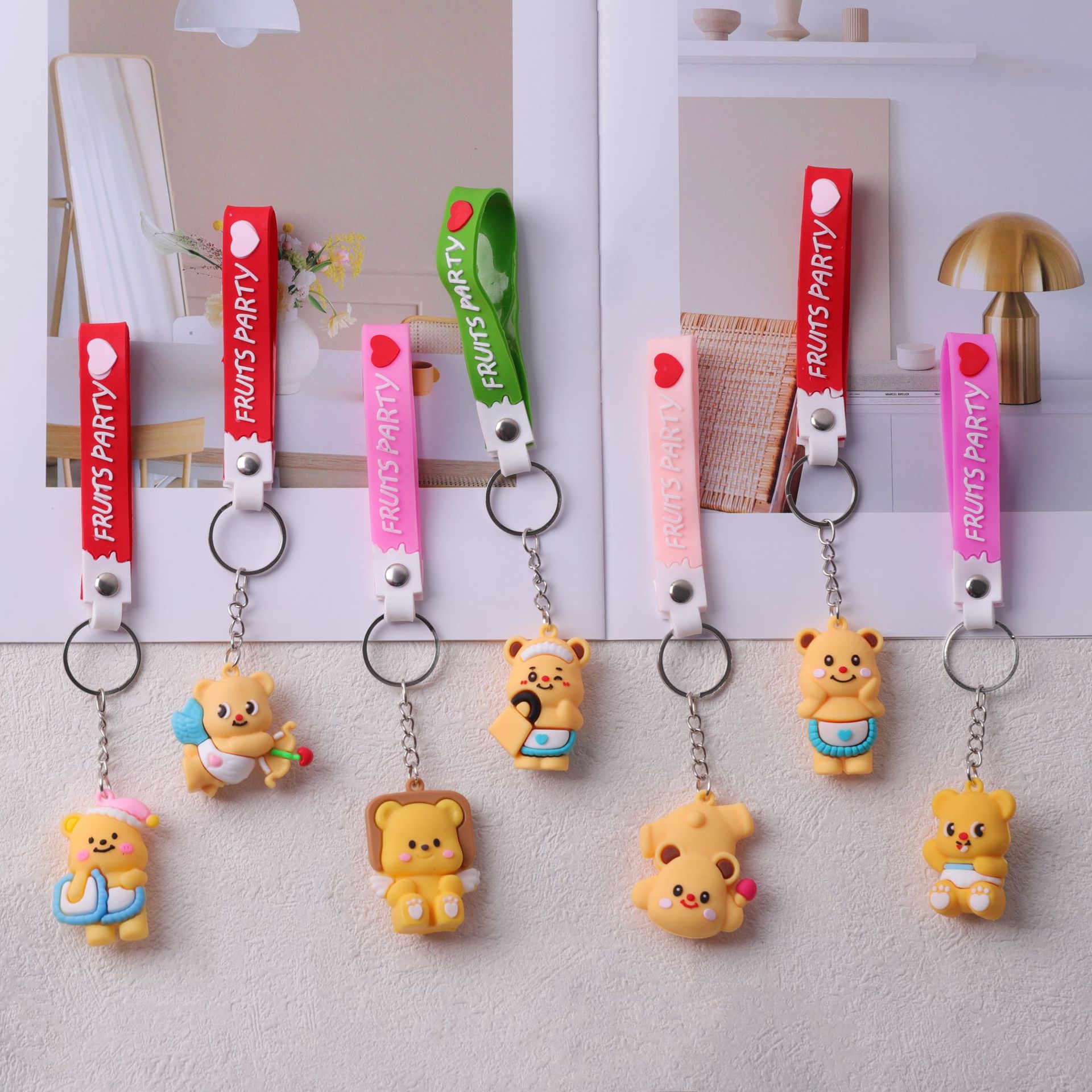 Butterbear tailandés lindo pareja muñeca bolsas creativas para regalos de colgantes de automóviles