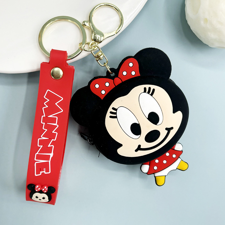 Super lindo Sanliou pareja de almacenamiento bolso de cambio llavero lindo monedero de fresa oso colgante bolso de llaves de chicas