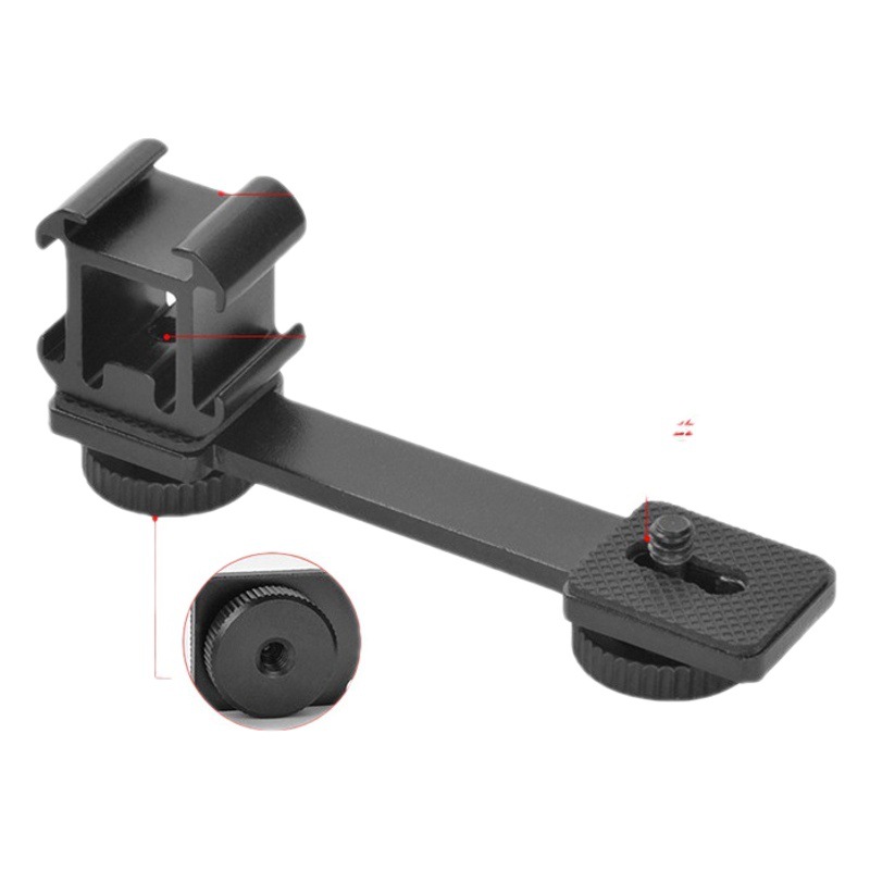 Soporte de expansión de cámara de zapata fría de tres cabezas Vlog estabilizador de teléfono móvil Zapata caliente deportes trípode SLR Accesorios