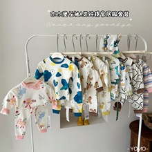 YM3592 木木屋儿童长袖A类纯棉家居服套装 一件代发