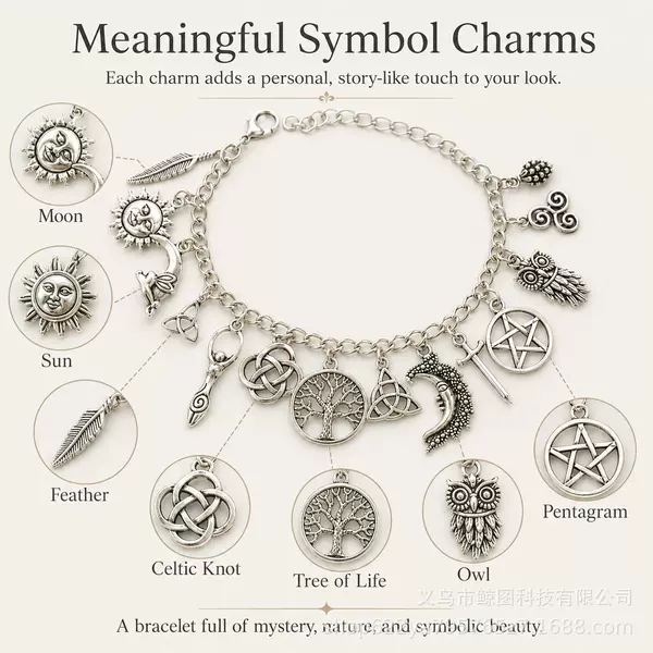 Cross-Border Vintage Witchy Charm Bracelet Direct Sales from the Manufacturer