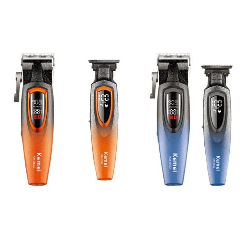 Set de cortapelos portátil Kemei con base, recortadora de pelo eléctrica con pantalla digital, cortapelos eléctrico para cortes de pelo.