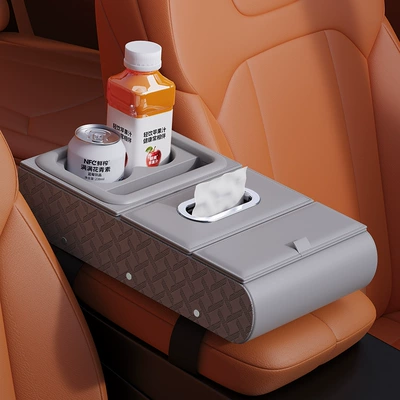 Holder, Multifunctional Tissue Storage, Armrest box - grey