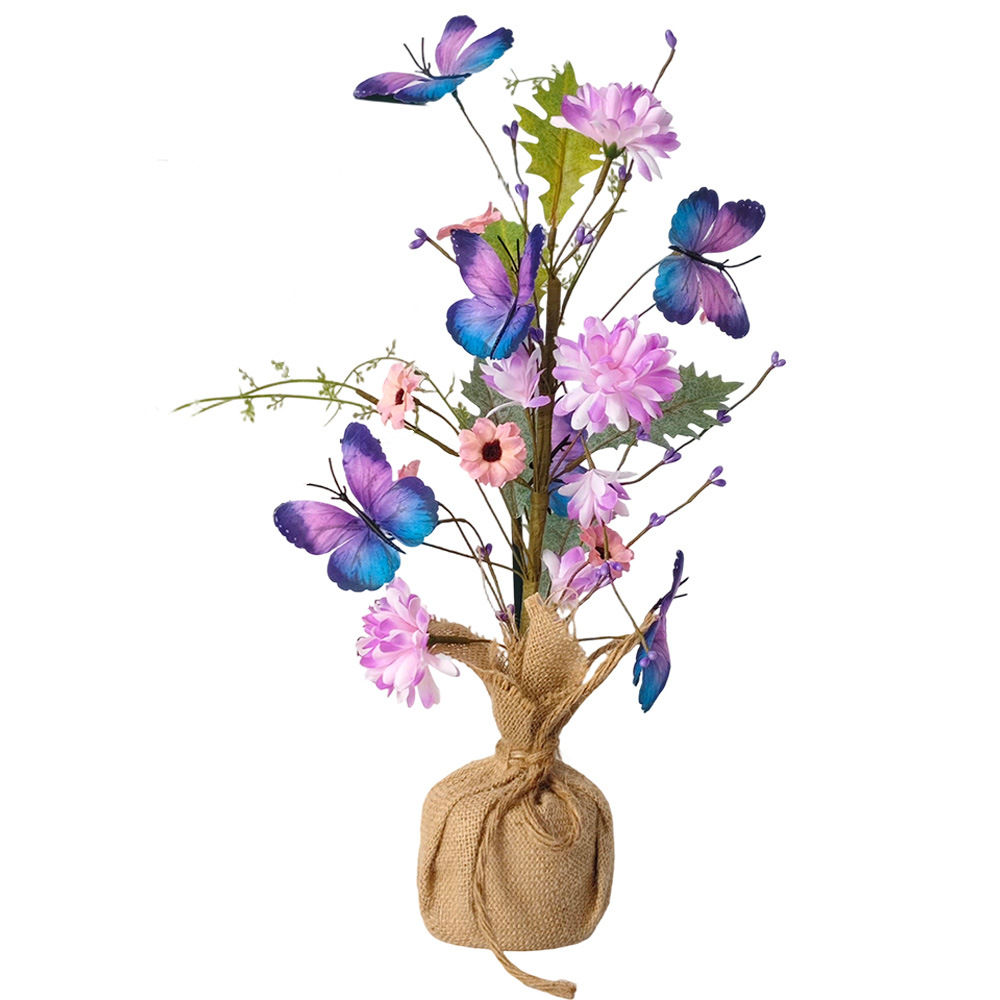 Amazon mariposa caliente Dalia ornamentos de árboles pequeños libros rojos púrpura simulación de flores para disparar props escena de atmósfera