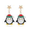 Fashionable Christmas earrings, gloves, European style, city style