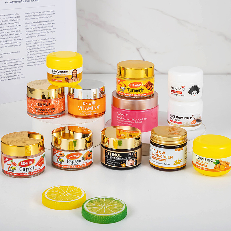 Serie de crema multi-efecto de cúrcuma / ácido cúbico / vitamina C rejuvenecimiento y reparación crema
