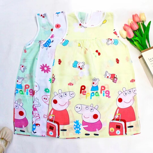 Children princess dress princess summer cotton gauze skirt cotton slip dress with backless top and sleepwear