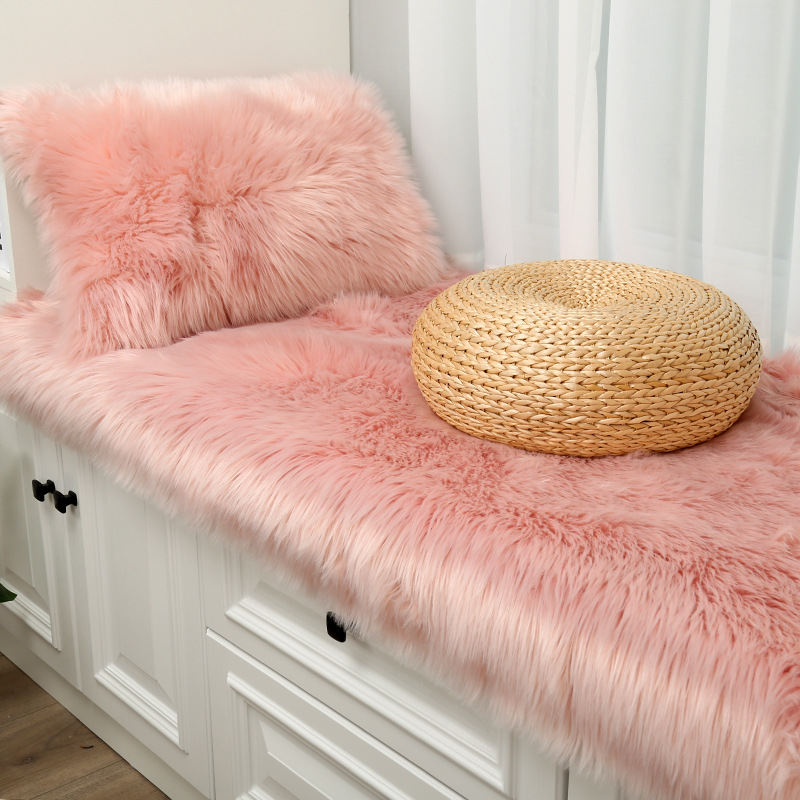 Lamb Wool Balcony | Other Car Carpet - light-pink-long-hair-60120cm