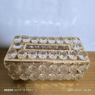 Cross-Border Manufacturers Wholesale High-End European Crystal Flip-Top Paper Box Living Room Coffee Table Desktop Display