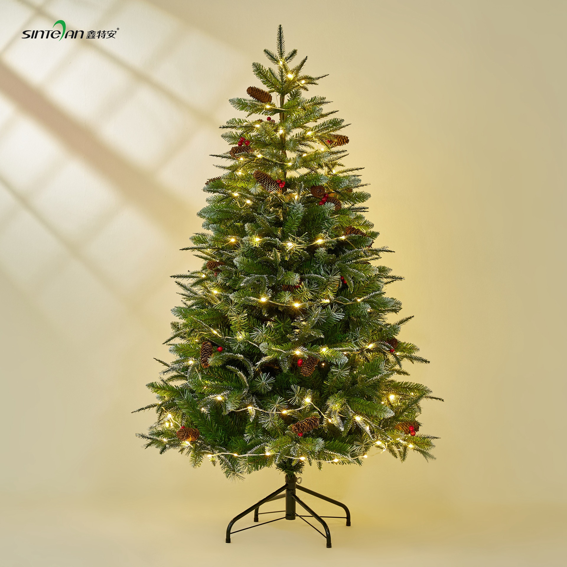 Árbol de Navidad con PE blanco, decoración del hogar, decoraciones navideñas de supermercado, decoración de ambiente, regalos, piñas, árbol de Navidad artificial