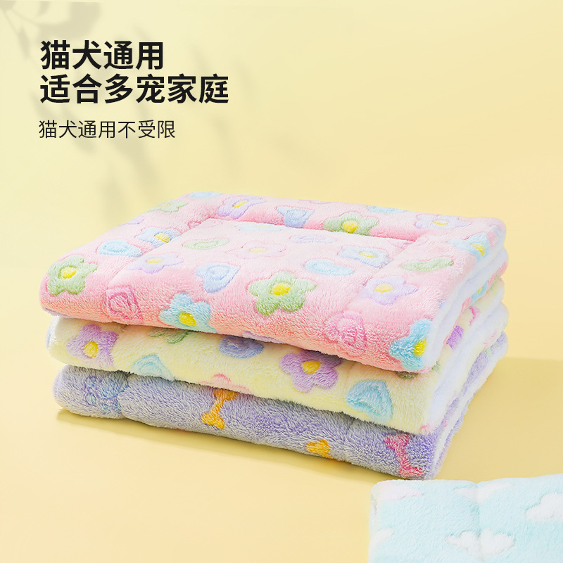 跨境寵物墊子加厚款秋冬保暖地墊貓咪狗狗通用毛毯睡墊寵物用品
