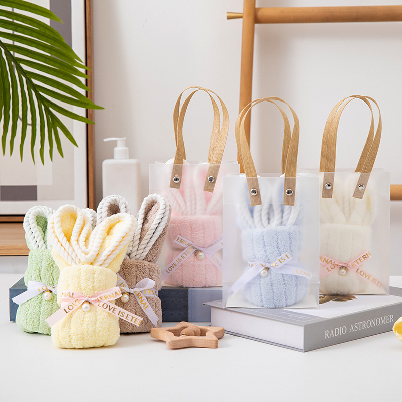 Hand gift rabbit towel cute shape birthday gift wedding gift kindergarten opening creative small gift