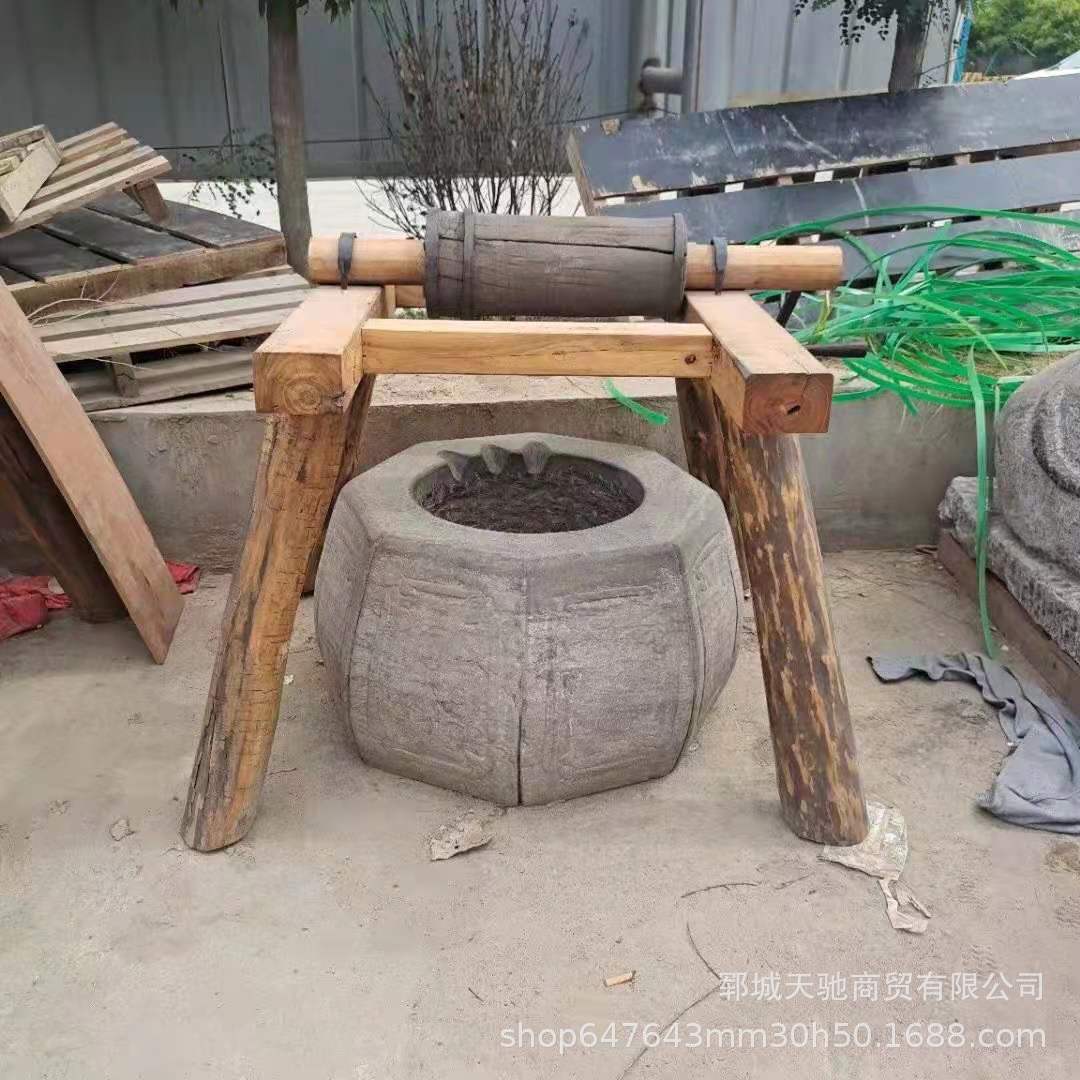 老石盘批发流水盘价格各规格水盘老井口装饰摆件量大从优