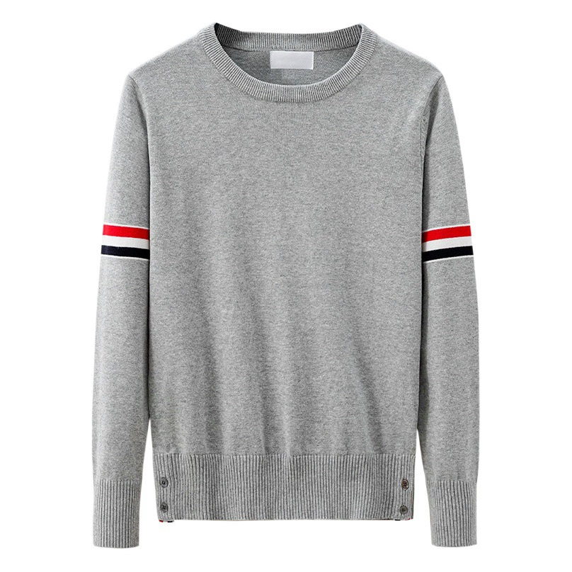 Весенне-осенние стильные комплекты для пар TIMSBLANC: свитер с круглым вырезом, красно-белый полосатый трикотаж, комплект для пар 2026-1