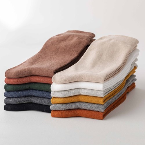 Socks for men spring and summer sweat-absorbent black solid color men's cotton socks stockings ins trendy men's high-top business socks