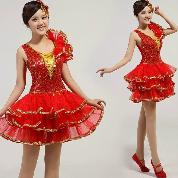 Современная танцевальная одежда новая мода молодежная блестка короткая юбка с блестками