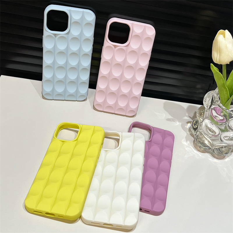 Ins Style Korean Style Oval Solid Color Silica Gel   Phone Cases display picture 1