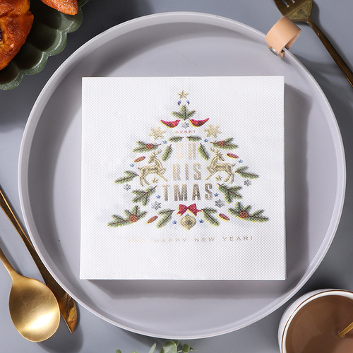 Christmas printed napkins, facial tissues suitable for Western restaurants and bakeries, wholesale from manufacturers