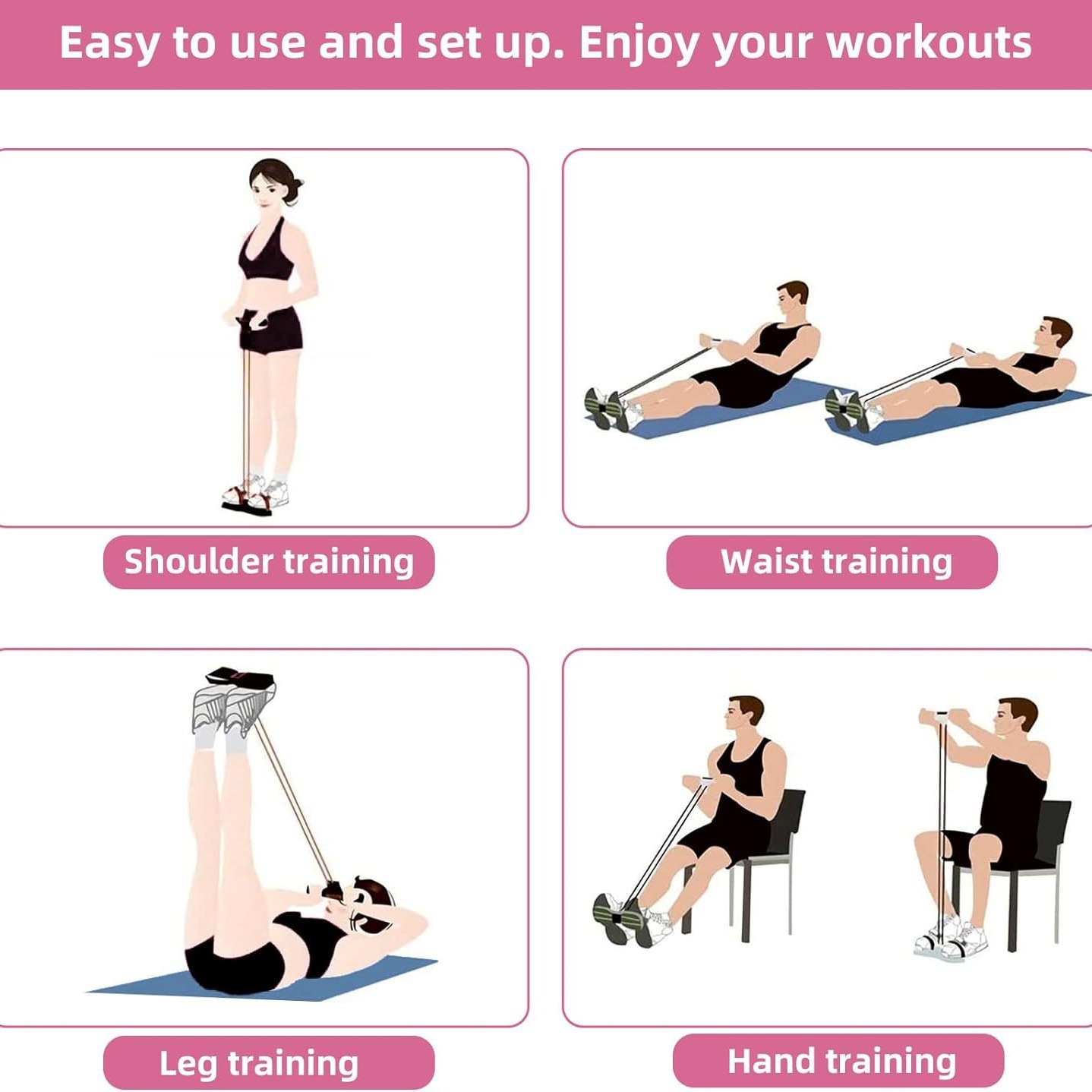 TPE multifuncional de cuatro tubos de pedal de tensión de seis tubos de pedal de tensión de cintura delgada abdominal ab