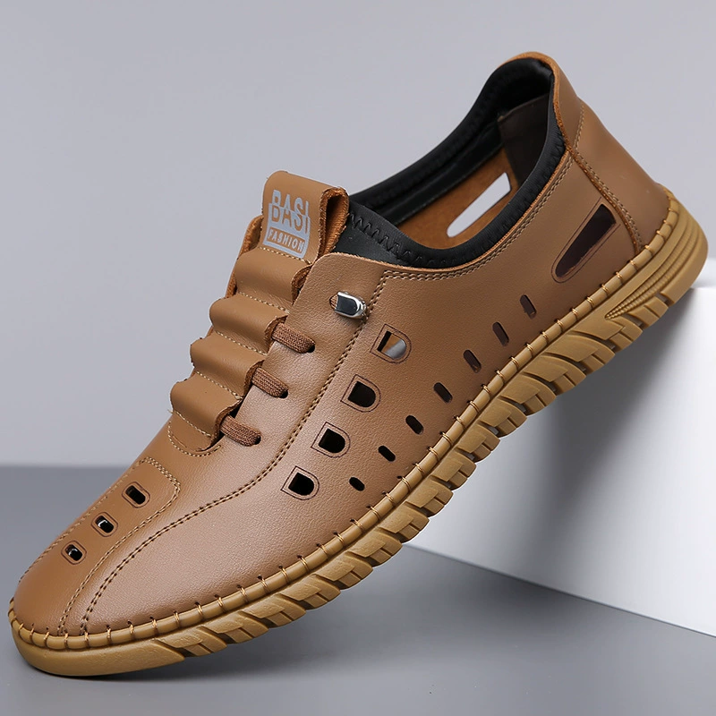 2025 новые летние стильные дышащие мягкие модные мужские повседневные сандалии ручной работы прочные дышащие туфли для мужчин 6619