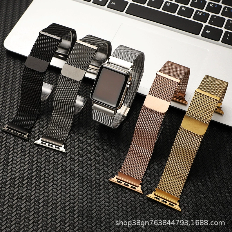 Применимый ремень для Apple, Милан Ницца обратное кольцо iwatch двойной магнитный металлический стальной ремень apple watch9 ремешок