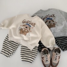 麦宝儿童加绒套装2025冬季新款男女童卡通运动两件套湖州织里童装