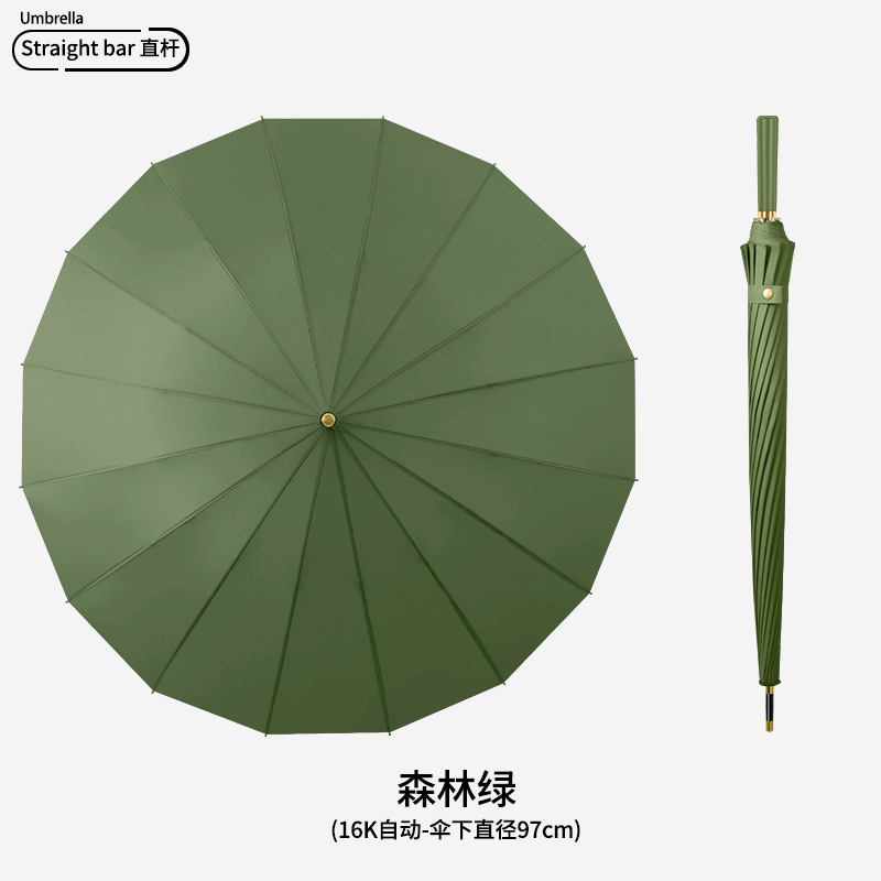 Paraguas automático de 24 huesos más grandes Paraguas recto de doble mango largo Paraguas de regalo de negocios para hombres Paraguas publicitario Logotipo personalizado