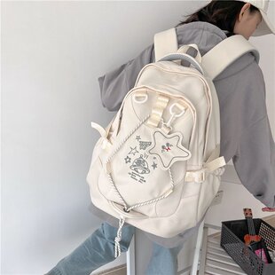 Backpack Female Junior High School Student Schoolbag Boys Class Large Capacity Portable Backpack 2023 New Japanese Fashion Brand