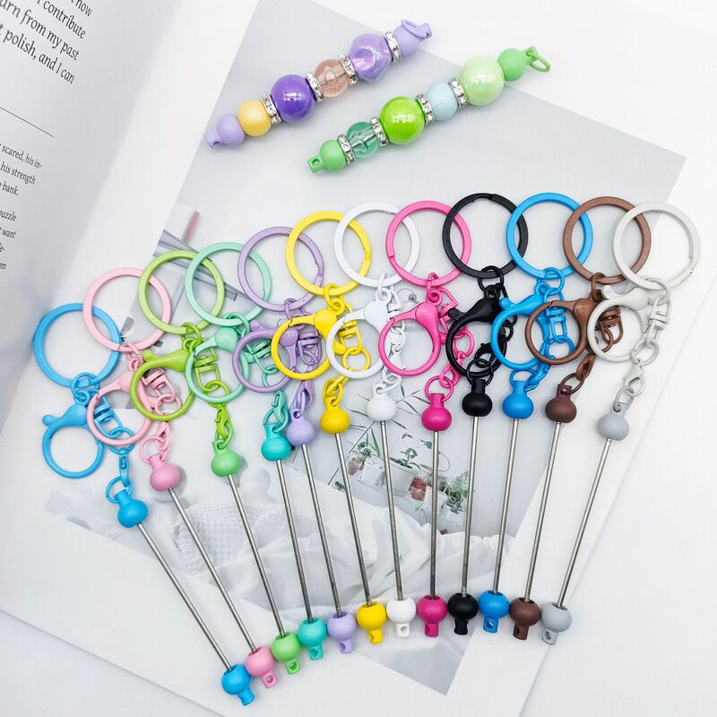 New style beaded lobster clasp color key chain personality DIY handmade beaded metal pendant jewelry accessories gifts New style beaded lobster clasp color key chain personality DIY handmade beaded metal pendant jewelry accessories gifts