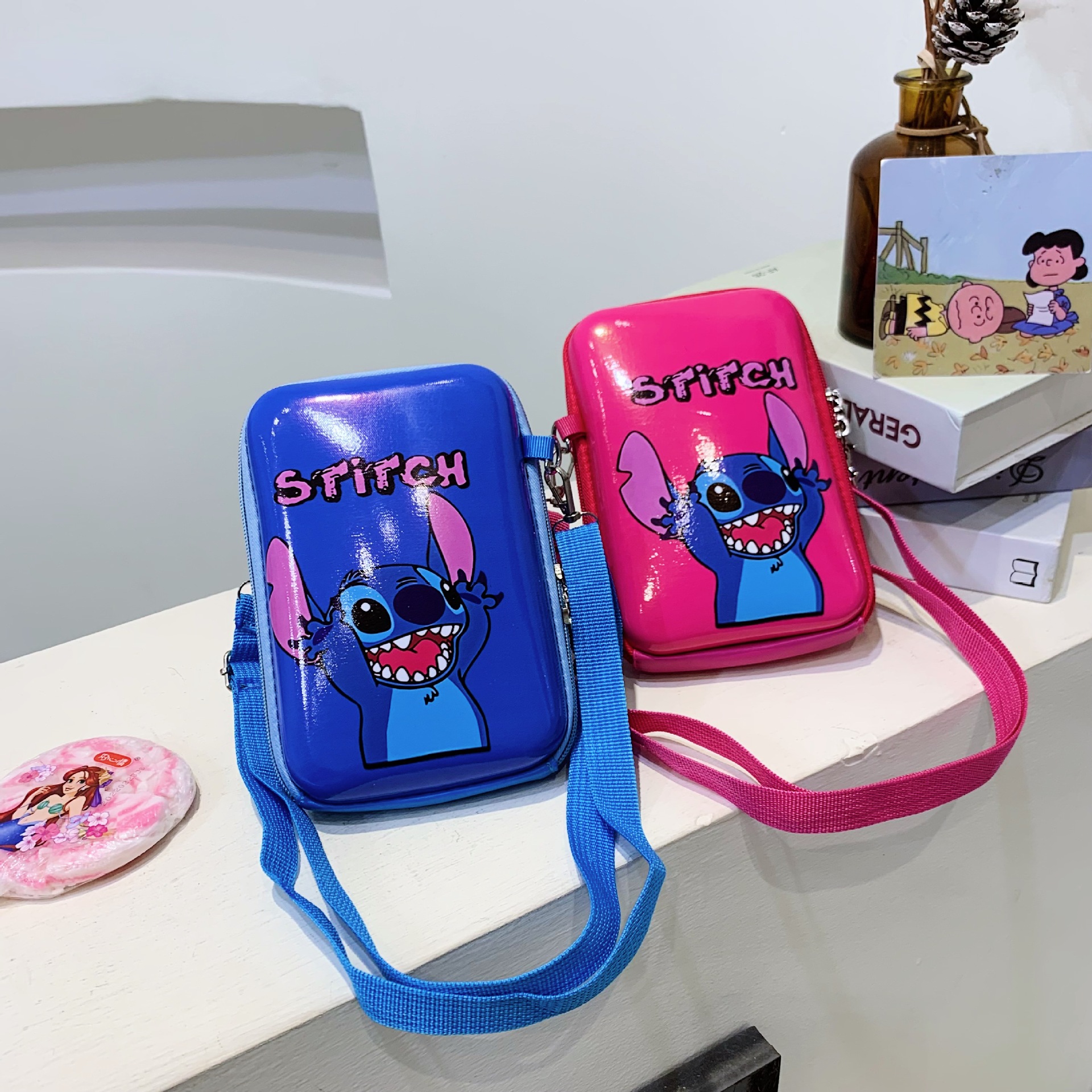 Lindo viaje de los niños de dibujos animados cambio pequeño bolso femenino nuevo teléfono móvil bolso bebé hombro crossbody bolsa de almacenamiento de moda