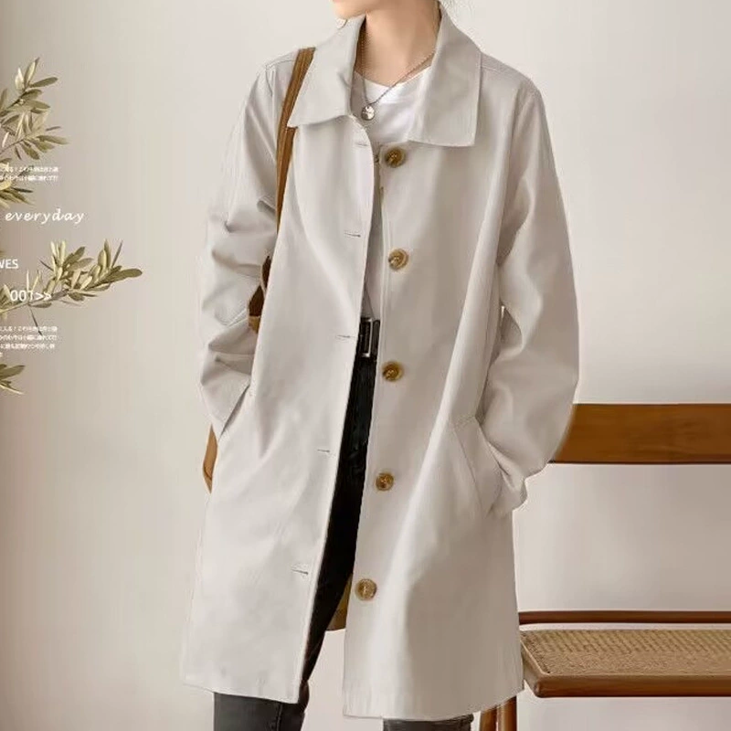 Tide, long trench coat, jacket for students, mid-length, Korean style
