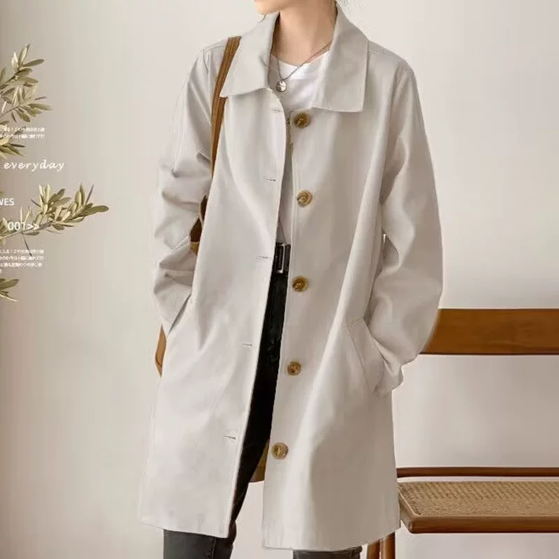Tide, long trench coat, jacket for students, mid-length, Korean style