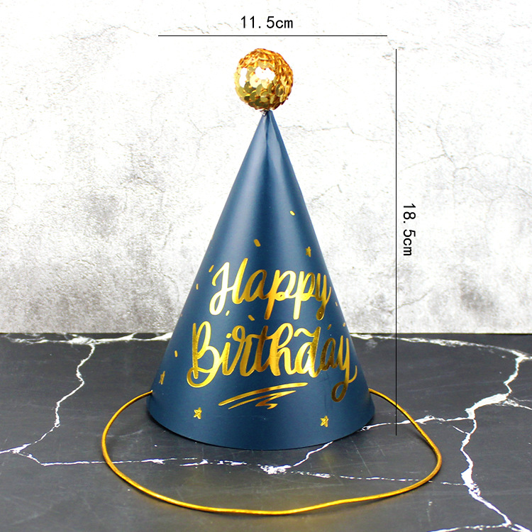 Sombreros de cumpleaños de embalaje independiente, sombreros de fiesta, sombreros de punta, sombreros de fiesta para bebés, sombreros de pastel