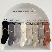 抗起球儿童裤袜女童连裤袜春秋a类棉韩蝴蝶结百搭宝宝连体袜外穿