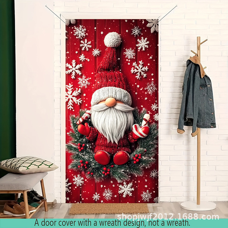 TEM Amazon transfronterizo nueva decoración de la cubierta de la puerta de Navidad rojo Santa Claus regalo cubierta de la puerta ambiente festivo fiesta
