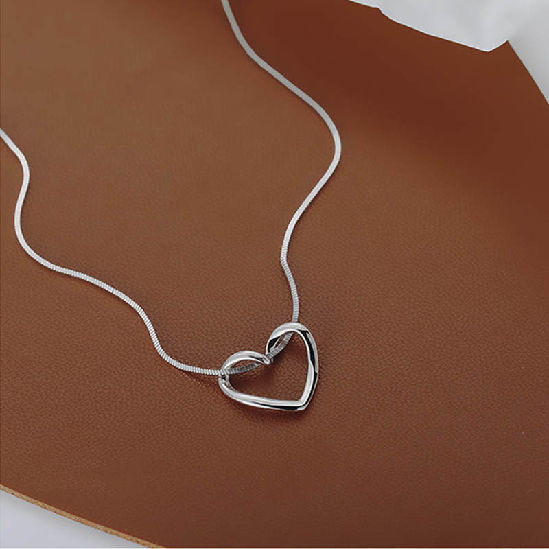 Fashion Heart Shape Sterling Silver Chain Pendant Necklace 1 Piece display picture 1