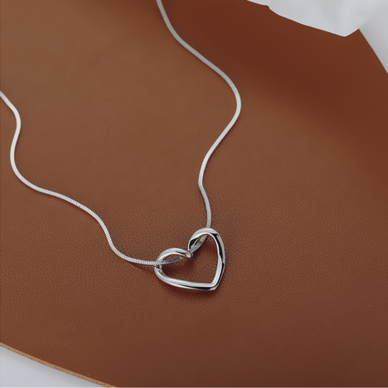 5g Weight Pendant Necklace Classification 925 Sterling Silver Chain Heart Shape Pendant Necklace