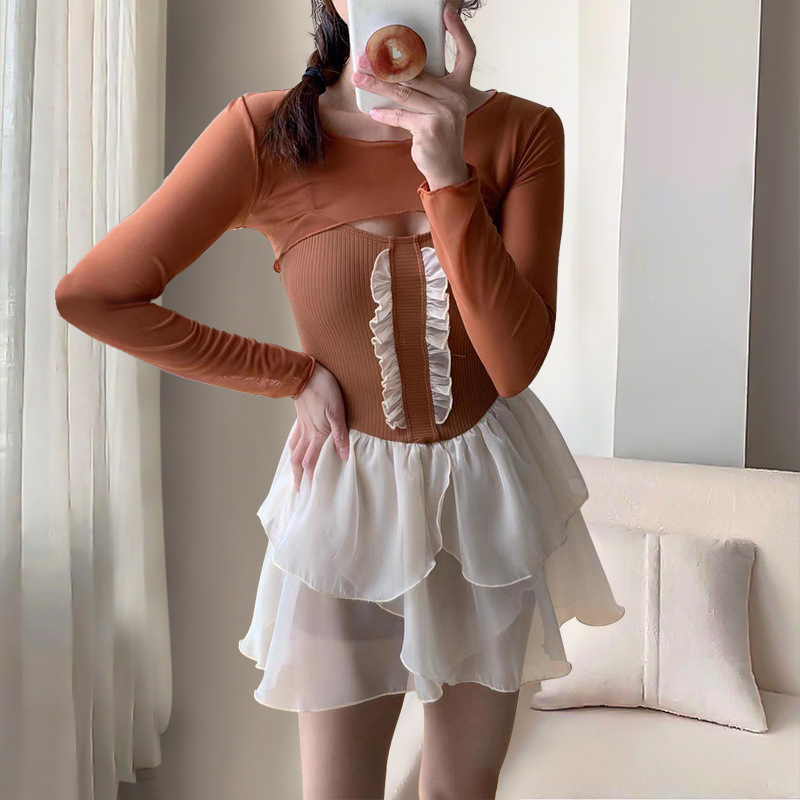 [Procesamiento de liquidación] trajes de baño de alta calidad para damas conservadoras y puras, trajes de baño de adelgazamiento de tipo vestido de pañuelo