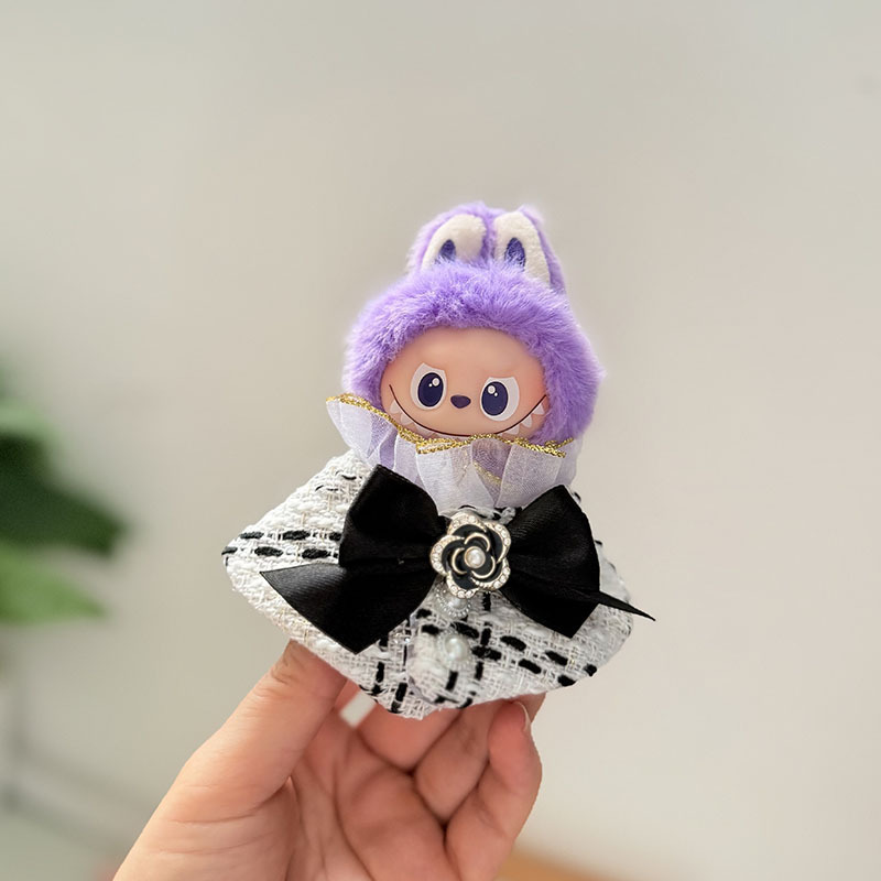 迷你版labubu4.0心底密码娃衣毛绒挂件小鼻噶衣服香奢披肩斗篷|undefined