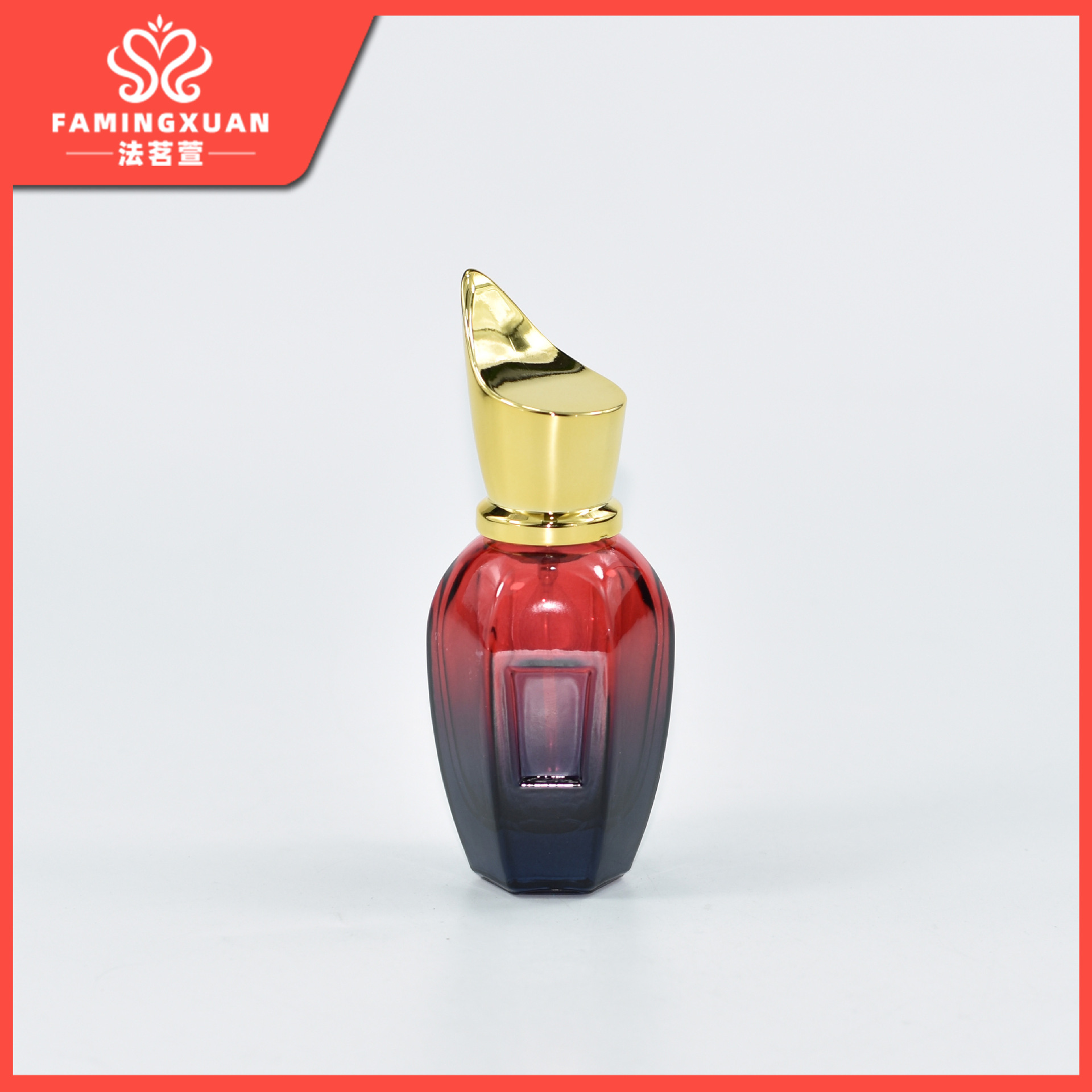 Botella de perfume Famingxuan, botella vacía recargable, botella de perfume a granel, botella de perfume vacía de vidrio coloreado con atomizador de 28 ml